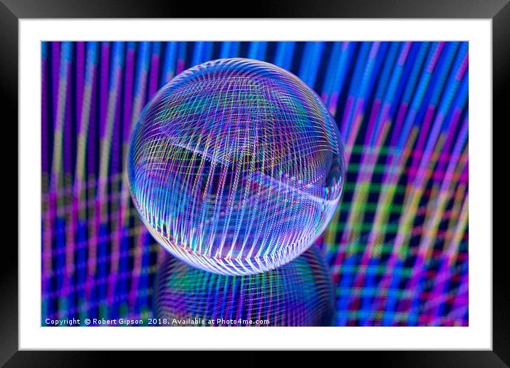 Abstract art Criss Cross lights in the ball Framed Mounted Print by Robert Gipson