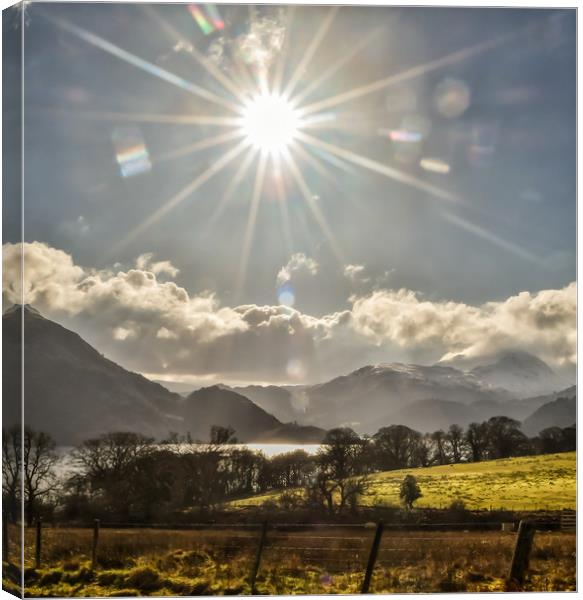 Sun over Ullswater Canvas Print by Paul Want