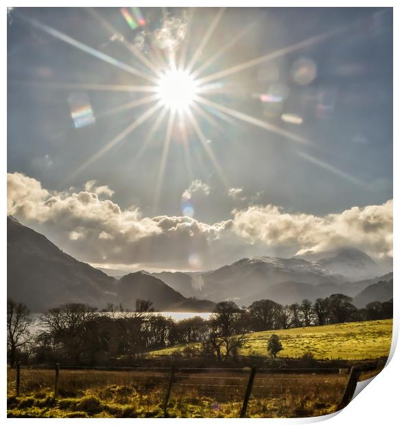Sun over Ullswater Print by Paul Want