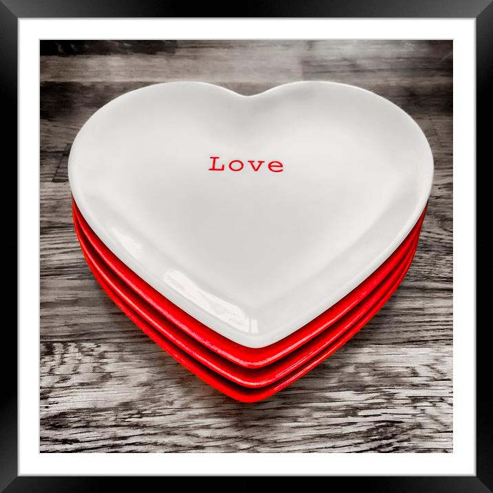 Love on a Plate Framed Mounted Print by Valerie Paterson