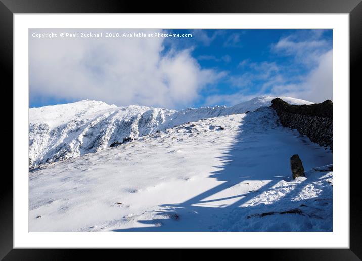 Rhyd Ddu path to Snowdon Framed Mounted Print by Pearl Bucknall