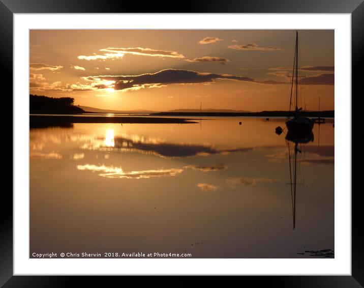 Findhorn Reflections Findhorn bay  Framed Mounted Print by Chris Sherwin