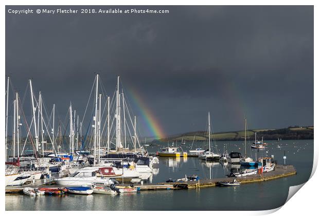 Mylor Yacht Harbour Print by Mary Fletcher