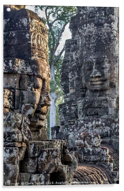 Faces of Bayon Acrylic by Claire Turner