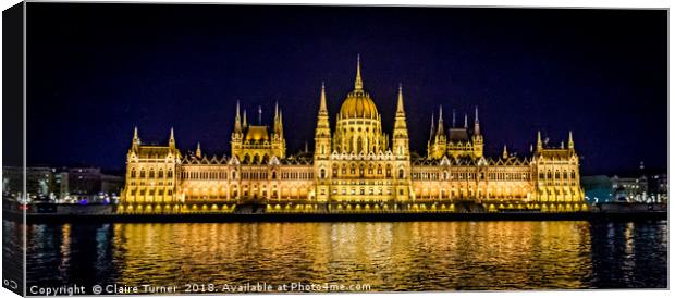 Budapest Parliament Canvas Print by Claire Turner
