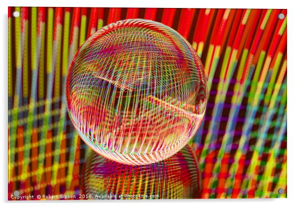 Abstract art Criss Cross lights in the crystal bal Acrylic by Robert Gipson