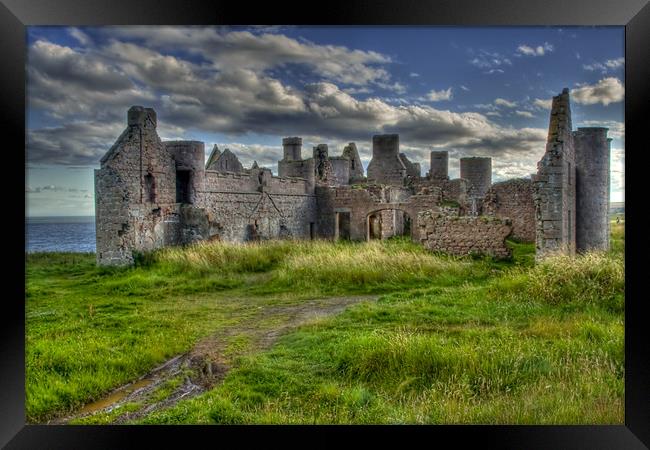 Slains Castle at Cruden Bay, Aberdeenshire Framed Print by Gabor Pozsgai