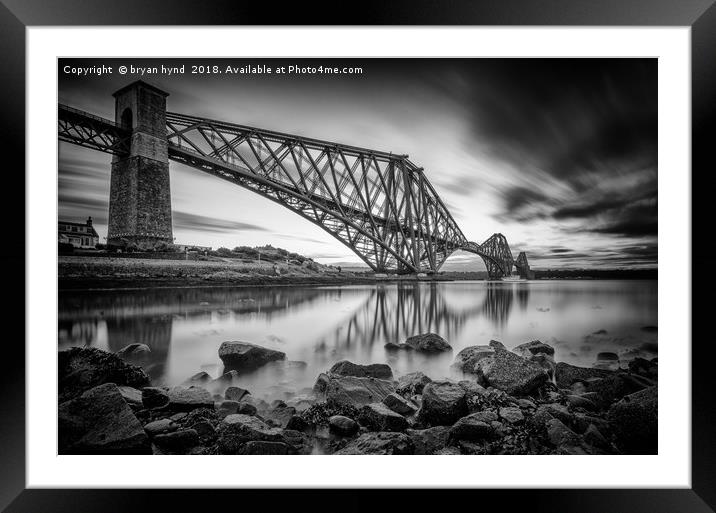 The Bridge Black and White Framed Mounted Print by bryan hynd