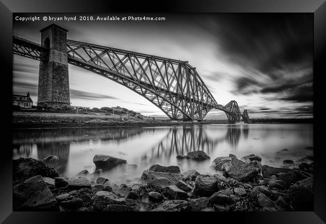 The Bridge Black and White Framed Print by bryan hynd