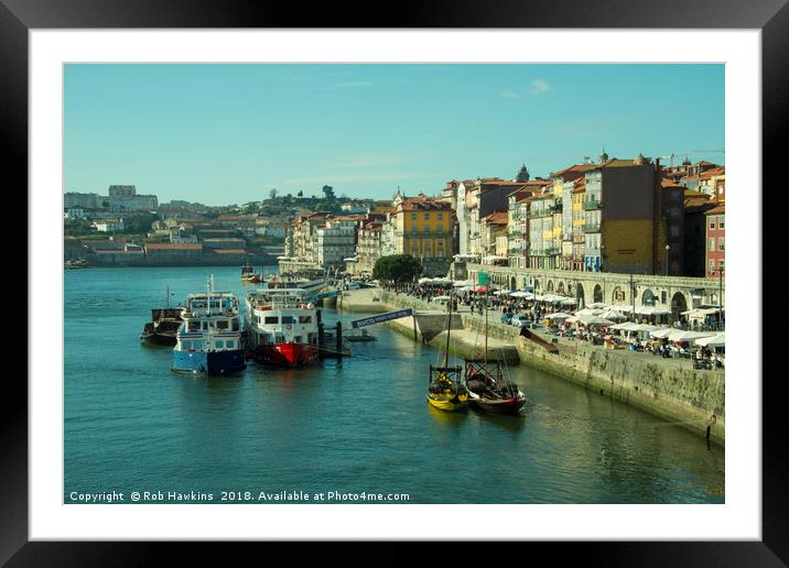 Porto Waterfront  Framed Mounted Print by Rob Hawkins