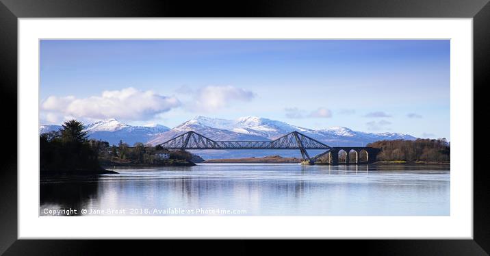 The Connel Bridge and the Hills of Mull Framed Mounted Print by Jane Braat