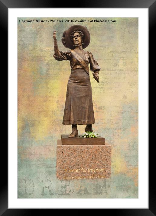 Suffragette Alice Hawkins Framed Mounted Print by Linsey Williams