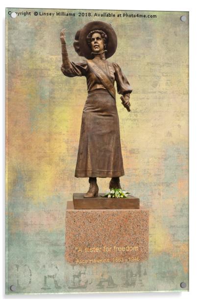Suffragette Alice Hawkins Acrylic by Linsey Williams