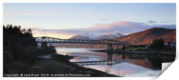 Argyll Bridge Crossing Lochs Print by Jane Braat