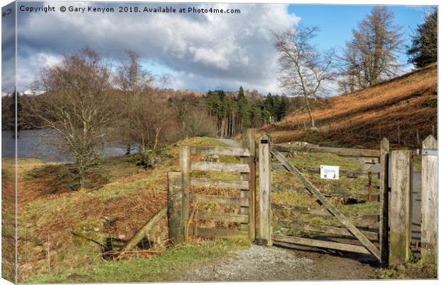Gate into Tarn Hows Canvas Print by Gary Kenyon