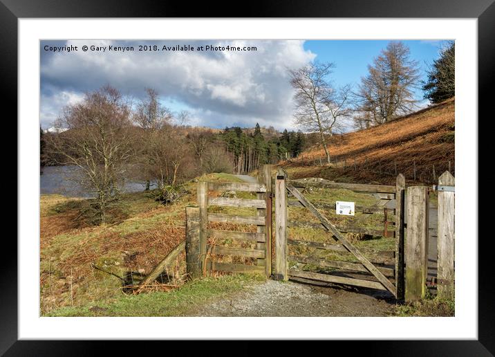 Gate into Tarn Hows Framed Mounted Print by Gary Kenyon