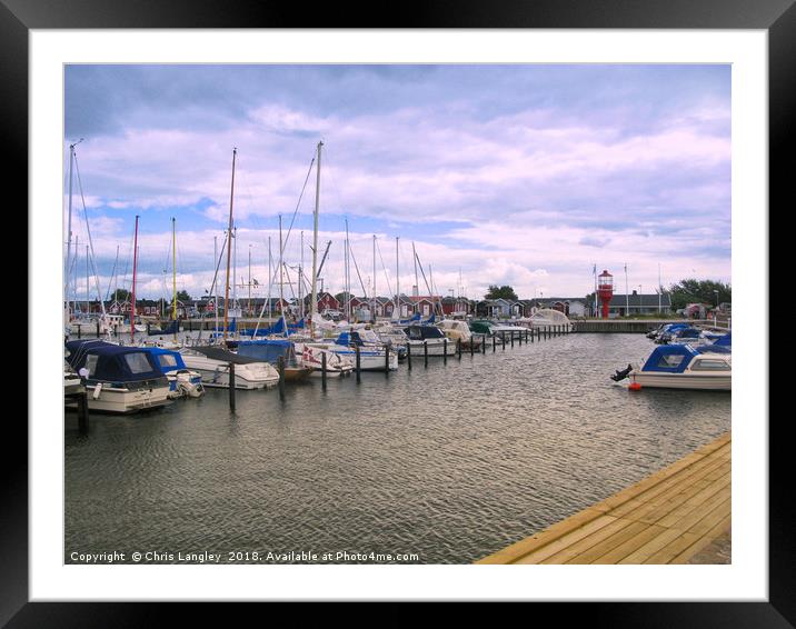 Kivik Harbour, Skåne, Sweden - Late in the day. Framed Mounted Print by Chris Langley