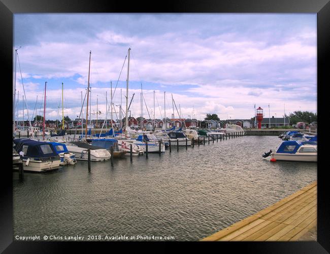 Kivik Harbour, Skåne, Sweden - Late in the day. Framed Print by Chris Langley