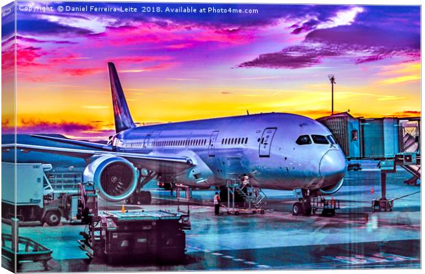 Plane Parked at Barajas Airport, Madrid, Spain Canvas Print by Daniel Ferreira-Leite
