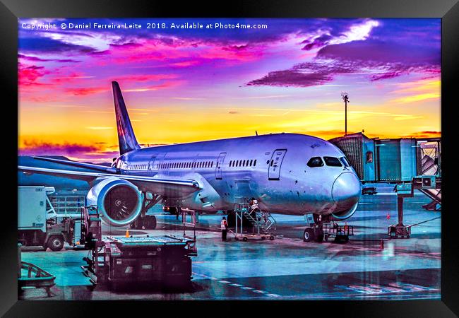 Plane Parked at Barajas Airport, Madrid, Spain Framed Print by Daniel Ferreira-Leite