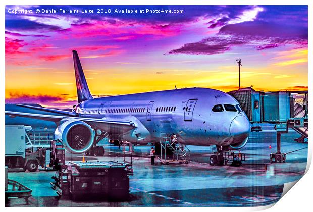 Plane Parked at Barajas Airport, Madrid, Spain Print by Daniel Ferreira-Leite