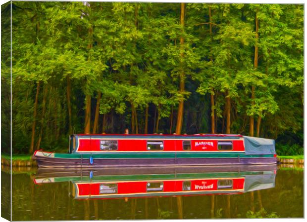 Pyrford Canal Boat Canvas Print by Clive Eariss