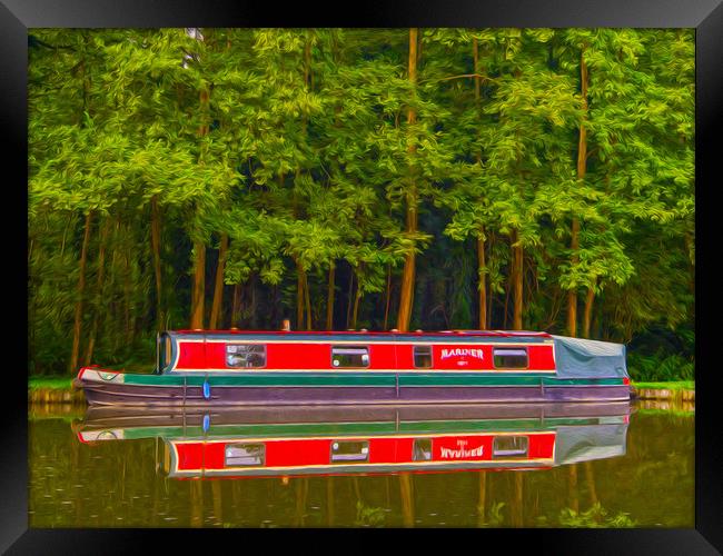 Pyrford Canal Boat Framed Print by Clive Eariss