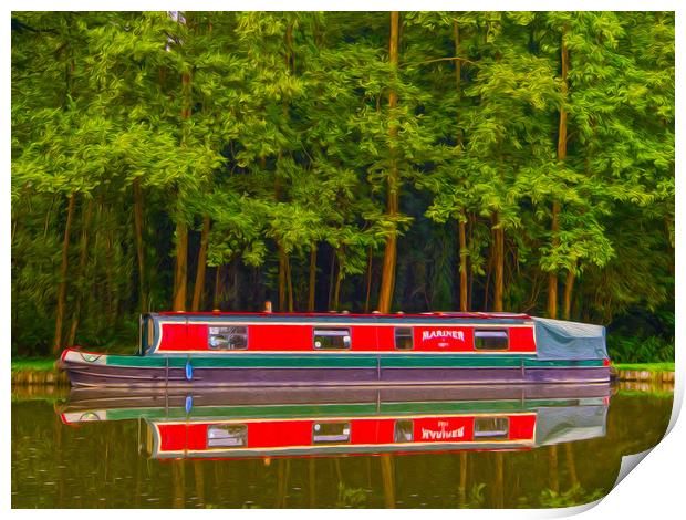 Pyrford Canal Boat Print by Clive Eariss