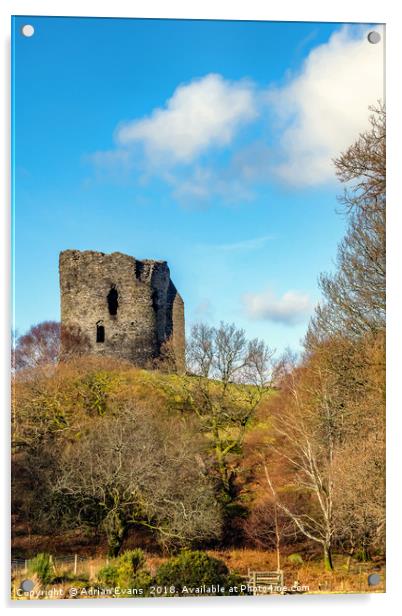 Dolbadarn Castle Wales Acrylic by Adrian Evans