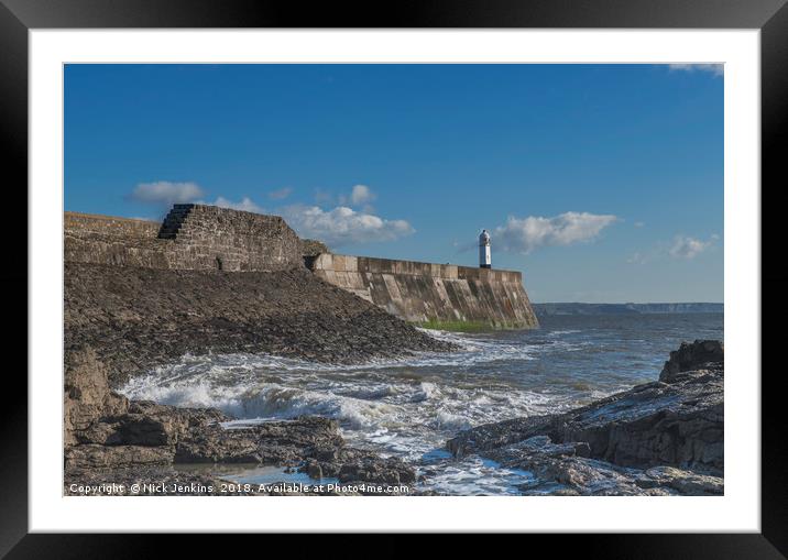 The Harbour Wall Porthcawl South Wales Coast  Framed Mounted Print by Nick Jenkins