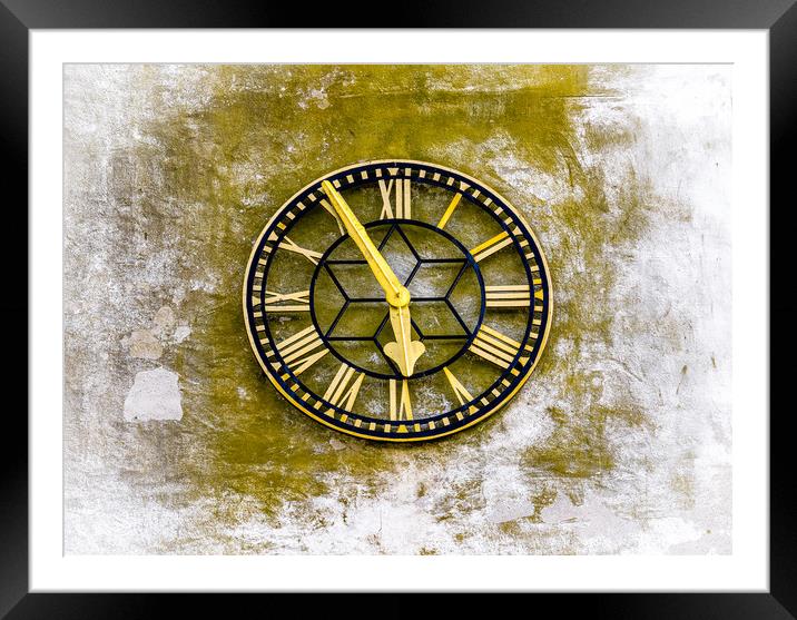 Time and Decay.-  The Clock St James Church, Manor Framed Mounted Print by Colin Allen