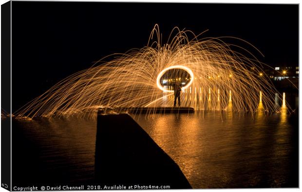 Wire Wool Spinning   Canvas Print by David Chennell