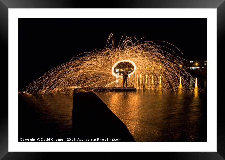 Wire Wool Spinning   Framed Mounted Print by David Chennell