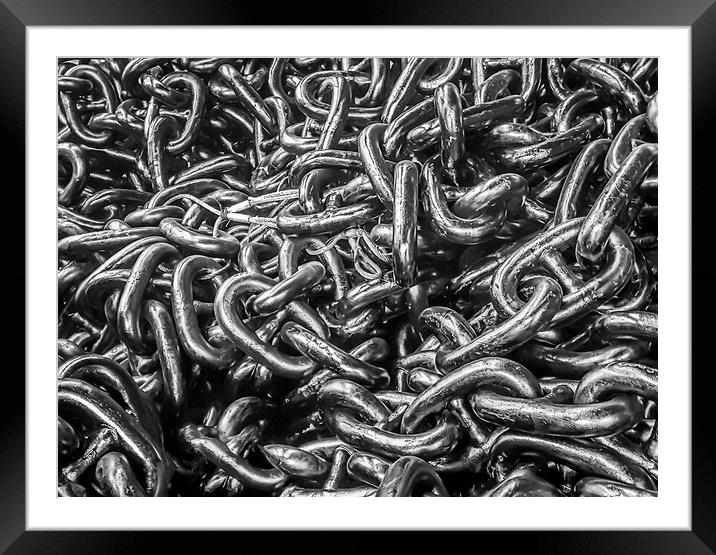 Steel Anchor Chain Framed Mounted Print by Naylor's Photography