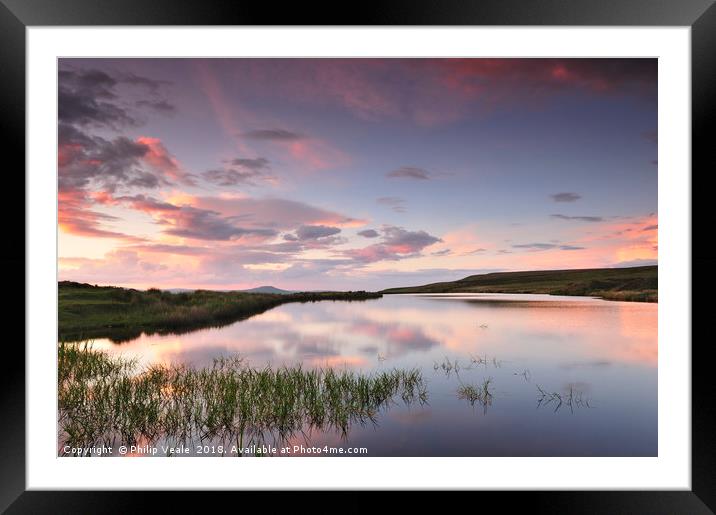 Keepers Pond Blaenavon at Sunset. Framed Mounted Print by Philip Veale