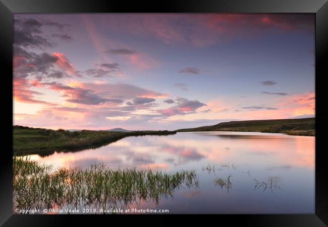 Keepers Pond Blaenavon at Sunset. Framed Print by Philip Veale