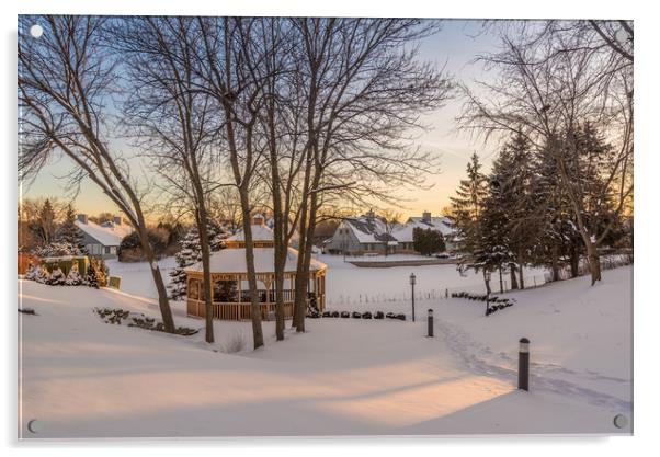 Snowy Sunrise Acrylic by Bob Small