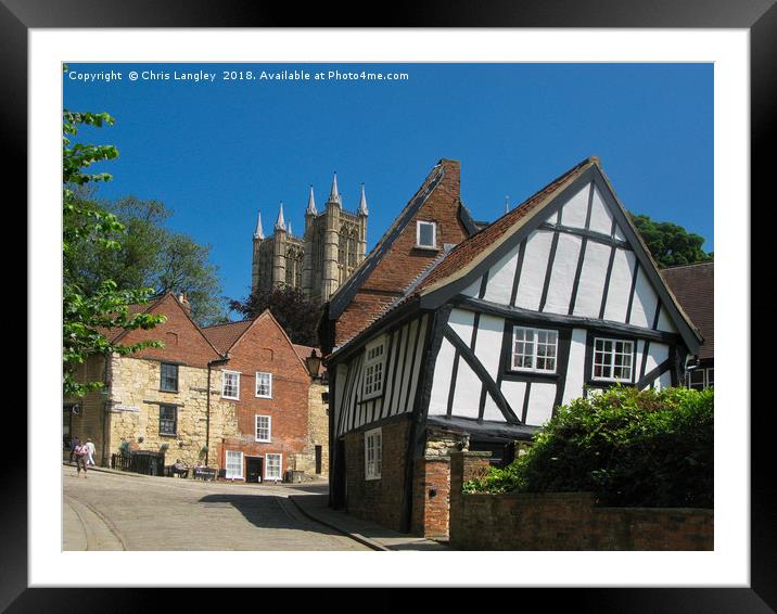 Lincoln Cathedral from Michaelgate Framed Mounted Print by Chris Langley