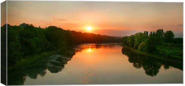 The Garonne River at Sunrise. Canvas Print by Irene Burdell