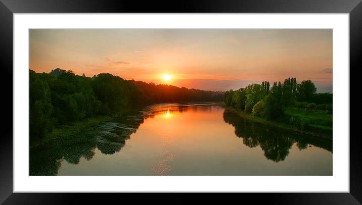 The Garonne River at Sunrise. Framed Mounted Print by Irene Burdell