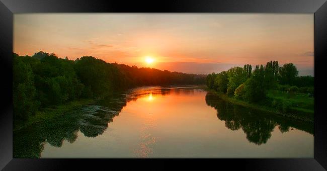 The Garonne River at Sunrise. Framed Print by Irene Burdell