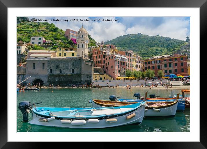 Vernazza, Italy Framed Mounted Print by Alexandre Rotenberg