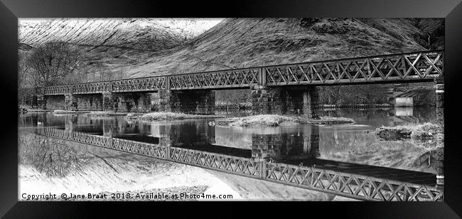 Loch Awe Railway Bridge Panorama Framed Print by Jane Braat