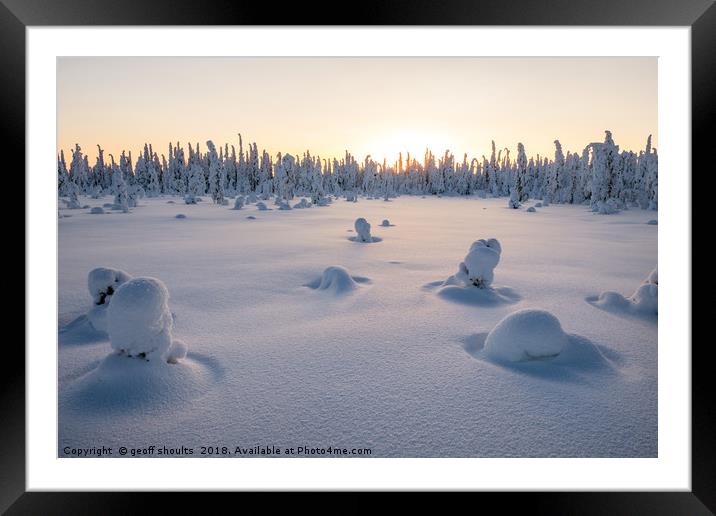 Finnished, the end of the day in Lapland Framed Mounted Print by geoff shoults