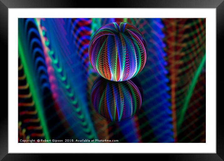 Abstract art Amazing colours in the crystal ball Framed Mounted Print by Robert Gipson