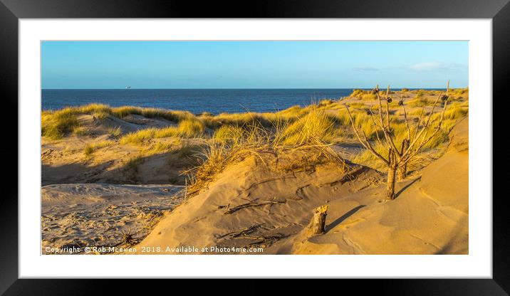 Formby sand dunes,Formby UK Framed Mounted Print by Rob Mcewen