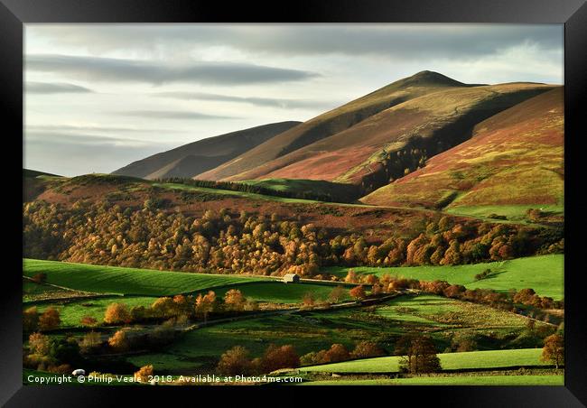 Autumn's Golden Touch on Skiddaw Framed Print by Philip Veale