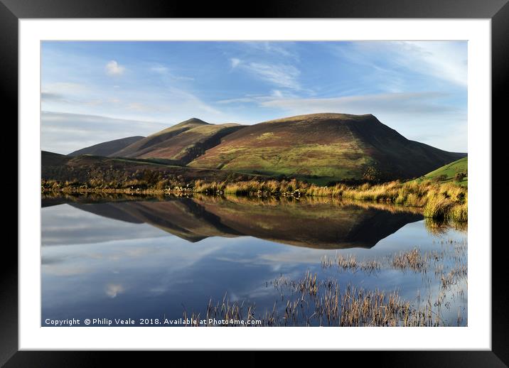 Tewet Tarn Reflection, Lake District. Framed Mounted Print by Philip Veale