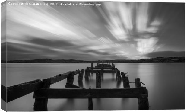 Long exposure of Lough Swilly and Fahan Pier  Canvas Print by Ciaran Craig