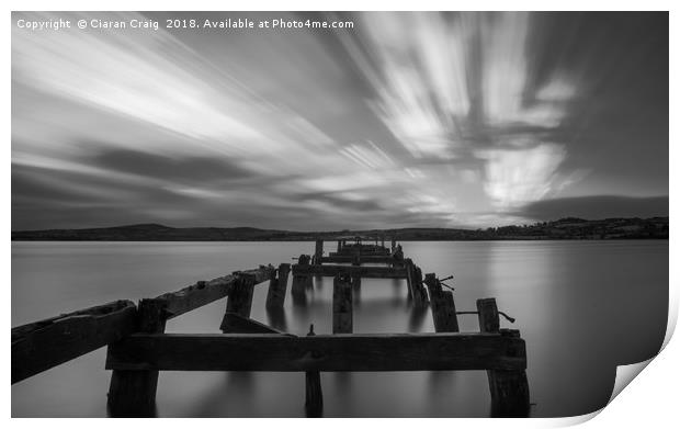 Long exposure of Lough Swilly and Fahan Pier  Print by Ciaran Craig